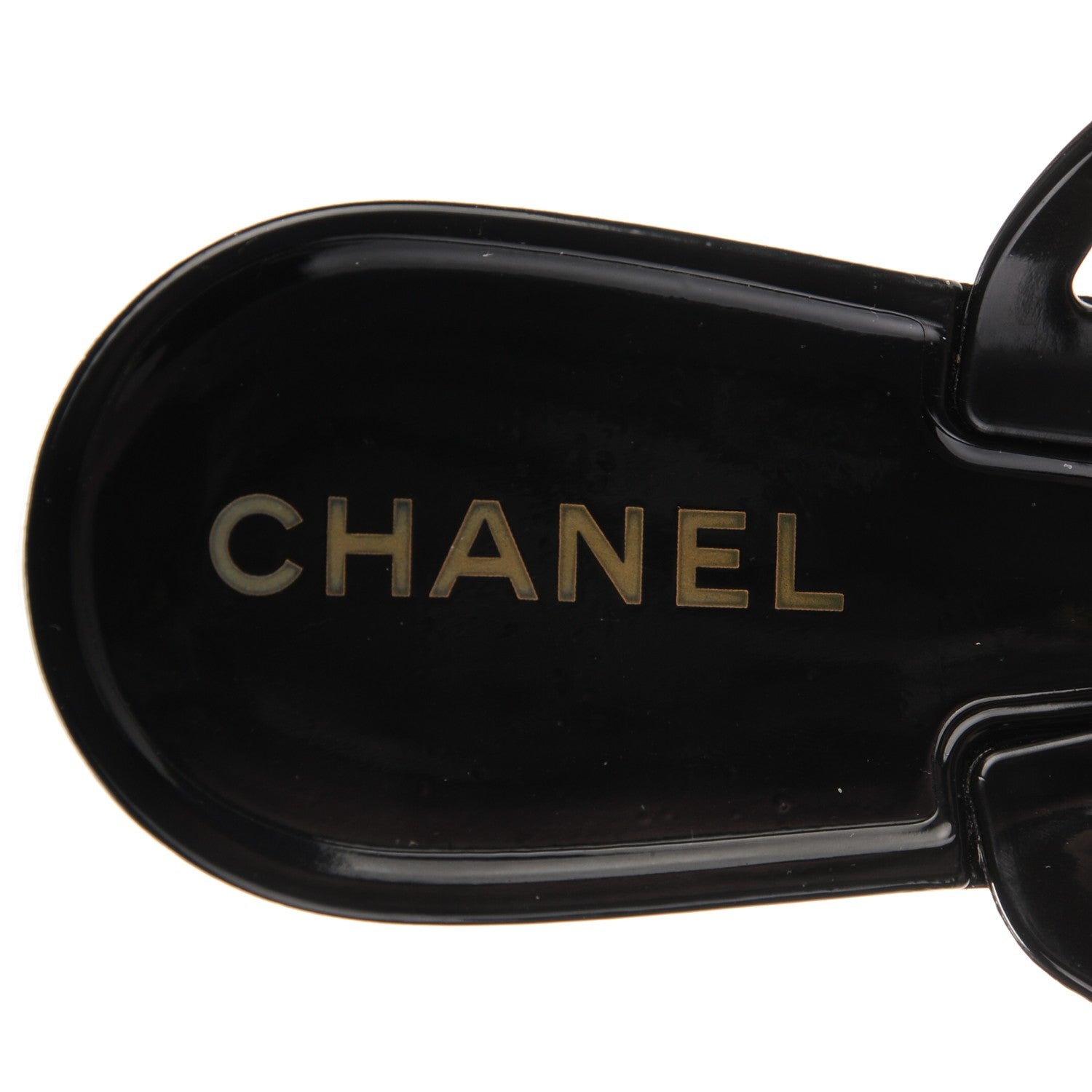 Chanel Jelly Camellia Thong Sandals 37 Black Ivory 7 of 7