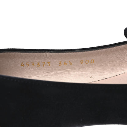 Gucci Kid Scamosciato GG Marmont Fringe Flats 36.5 Black 8 of 9