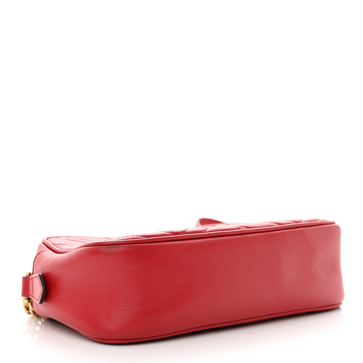 Gucci Calfskin Matelasse Small GG Marmont Chain Shoulder Bag Hibiscus Red 4 of 11