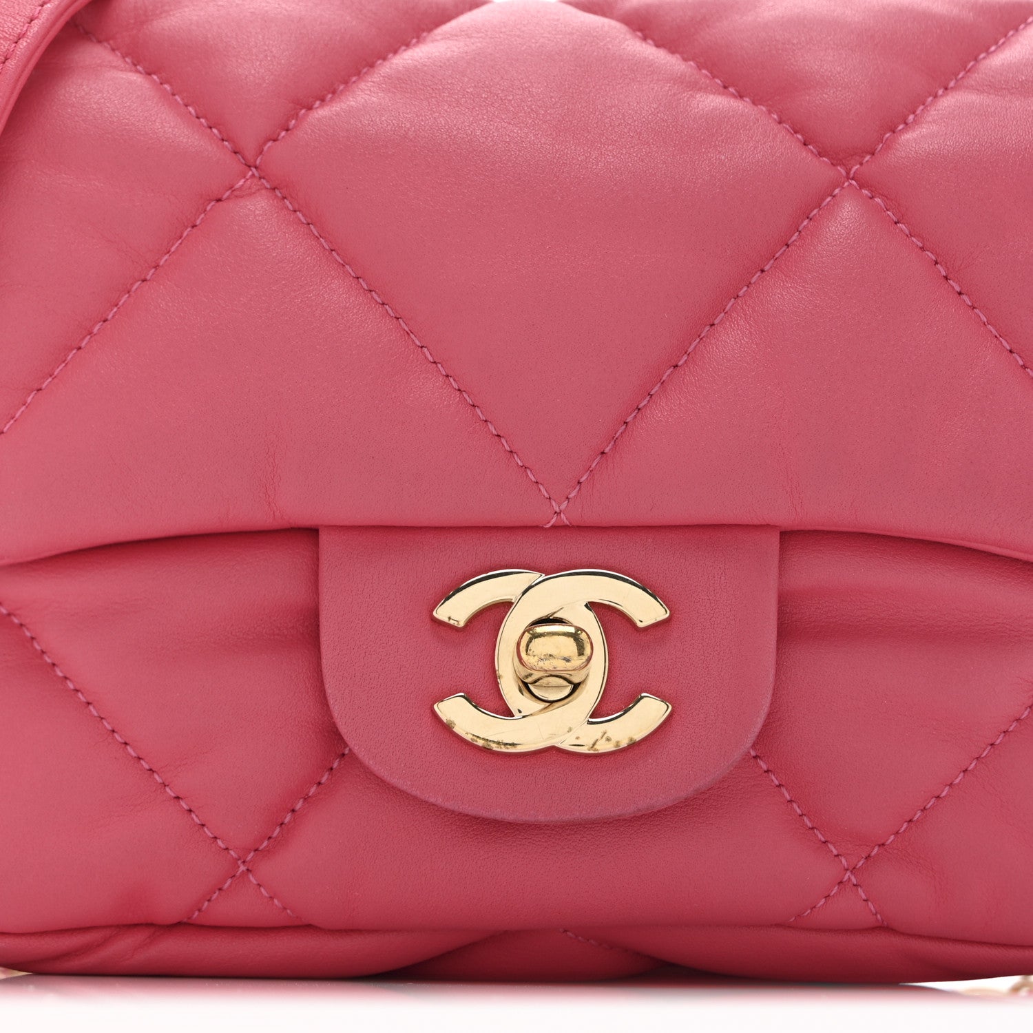 Chanel Calfskin Quilted Mini Square Bubbly Flap Pink 8 of 11