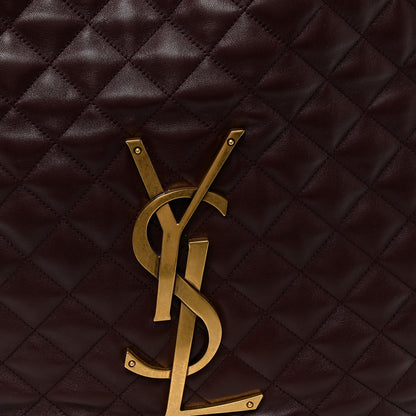 Saint Laurent Lambskin Quilted Maxi Icare Shopping Tote  Rouge Cabernet 9 of 11