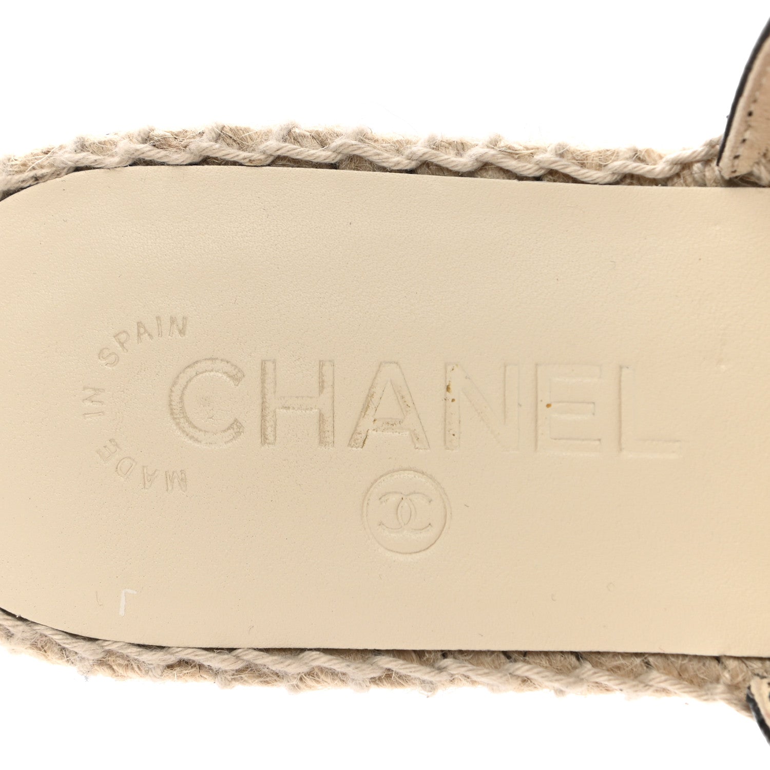 Chanel Iridescent Goatskin Patent CC Espadrille Mules 38 Black 8 of 9