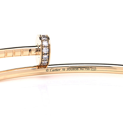 Cartier 18K Yellow Gold Diamond Small Juste Un Clou Bracelet 19 4 of 6