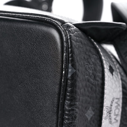 MCM Metallic Visetos Striped Medium Stark Backpack Silver Black 14 of 22