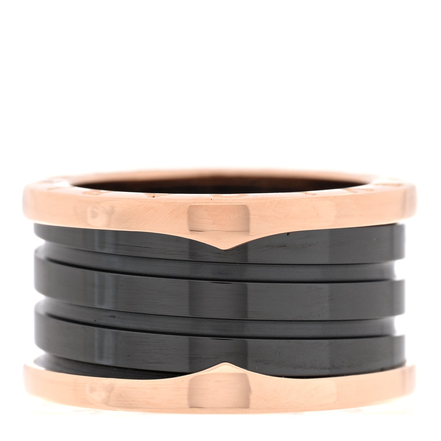 Bulgari 18K Rose Gold Black Ceramic B.Zero1 Four-Band Ring 53 6.25 3 of 4