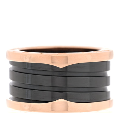 Bulgari 18K Rose Gold Black Ceramic B.Zero1 Four-Band Ring 53 6.25 3 of 4