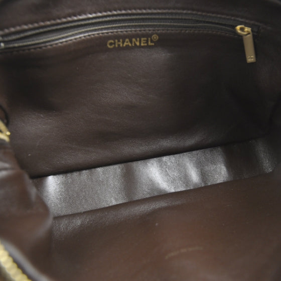 Suede Square Stitched Shoulder Bag Brown