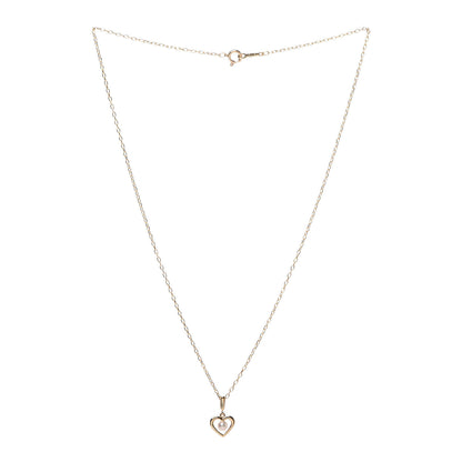 Mikimoto 18K Yellow Gold Akoya Pearl 3.5mm Heart Pendant Necklace 3 of 6