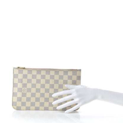 Louis Vuitton Damier Azur Neverfull MM GM Pochette Rose Ballerine 2 of 9