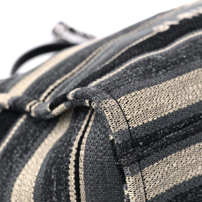 Chanel Striped Canvas Medium Deauville Tote Black 8 of 16