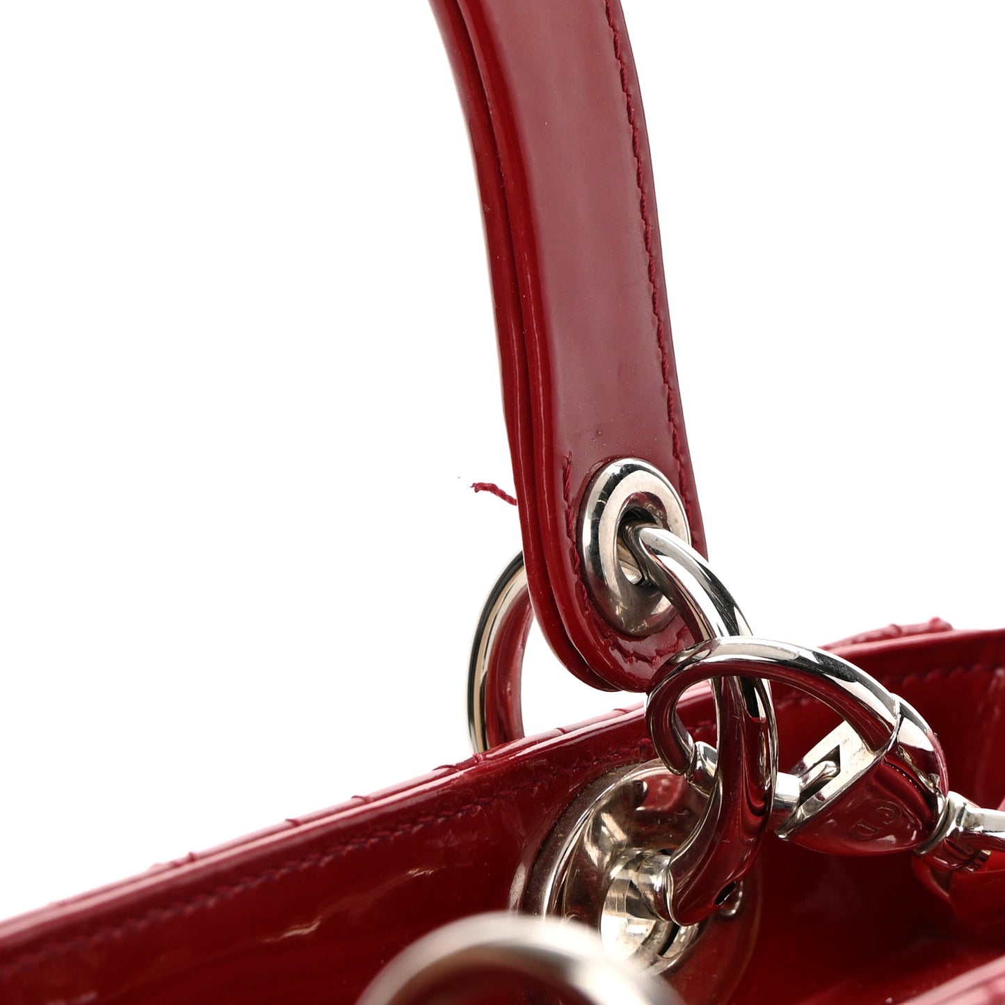 Patent Cannage Medium Lady Dior Red