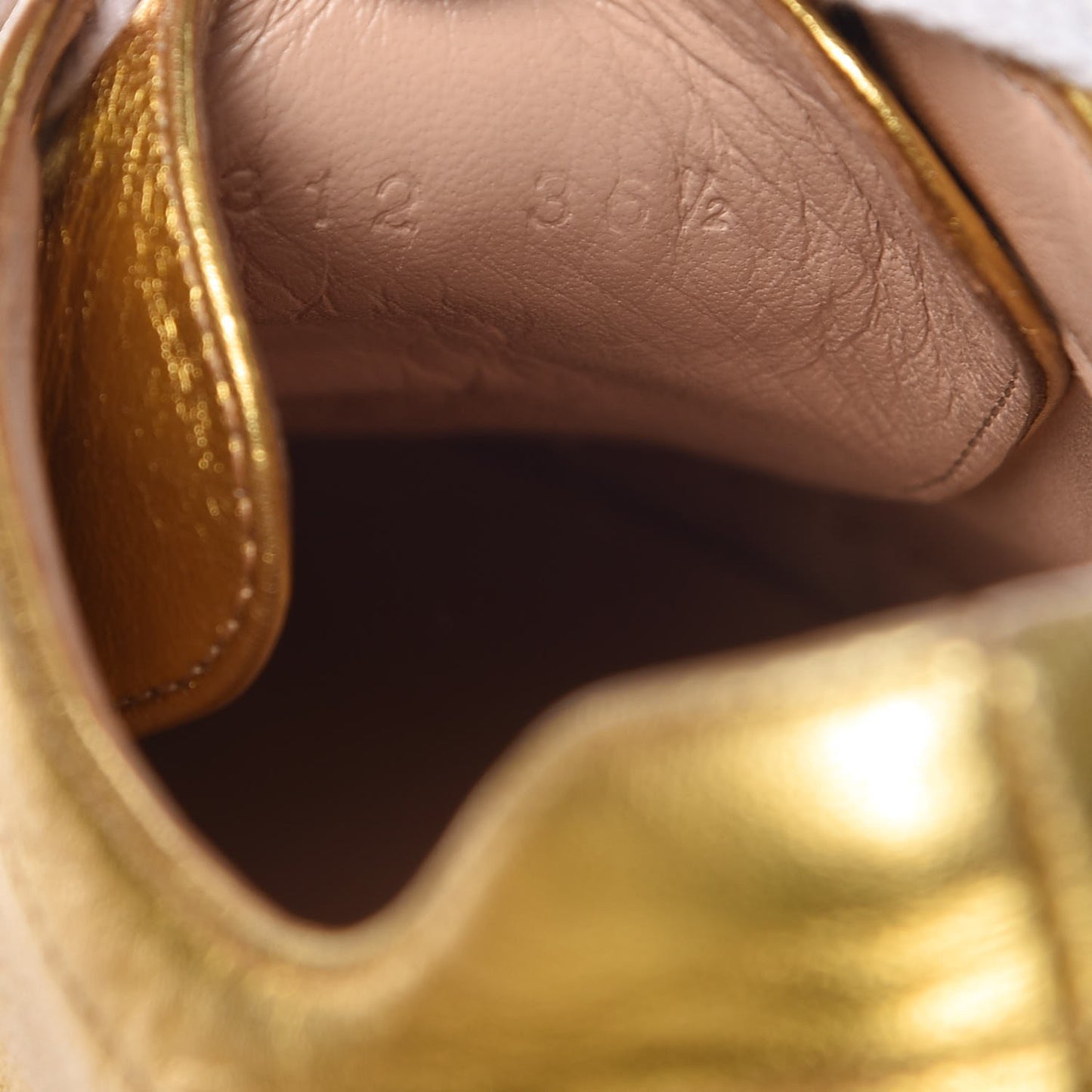 Metallic Nappa Peggy Platform Sneakers 36.5 Oro Vecchio