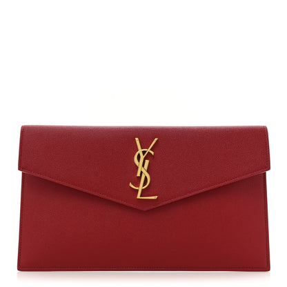 Saint Laurent Grain De Poudre Uptown Pouch Rouge Eros 1 of 9