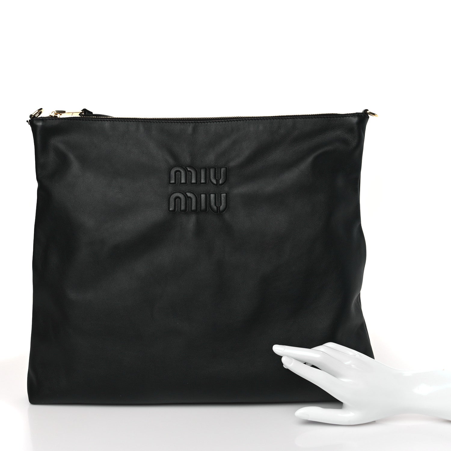 Miu Miu Soft Calf Softy Shoulder Bag Black 2 of 9