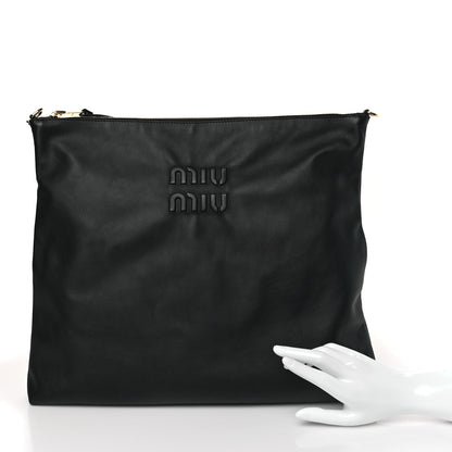 Miu Miu Soft Calf Softy Shoulder Bag Black 2 of 9