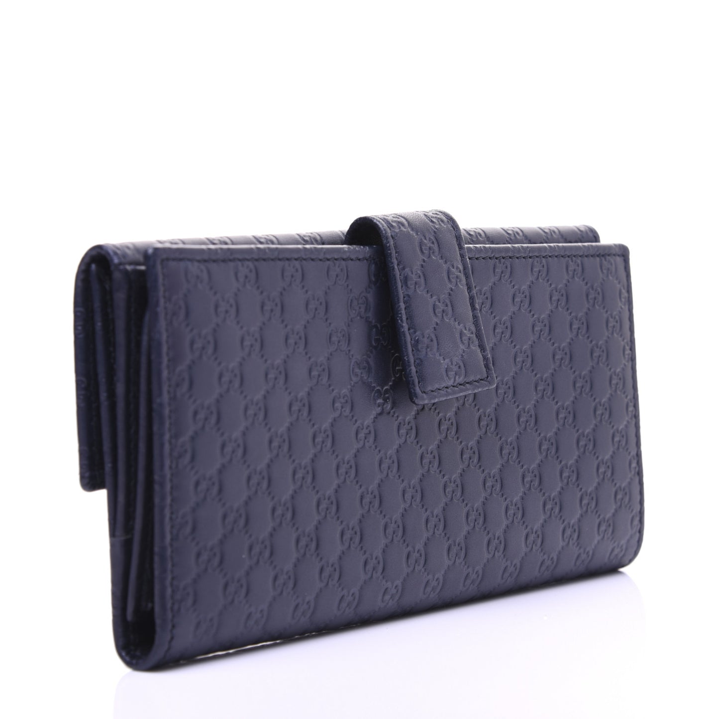 Microguccissima Continental Flap Wallet Navy