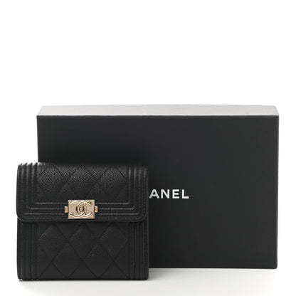 Chanel Caviar Quilted Compact Boy Wallet Black 8 of 8