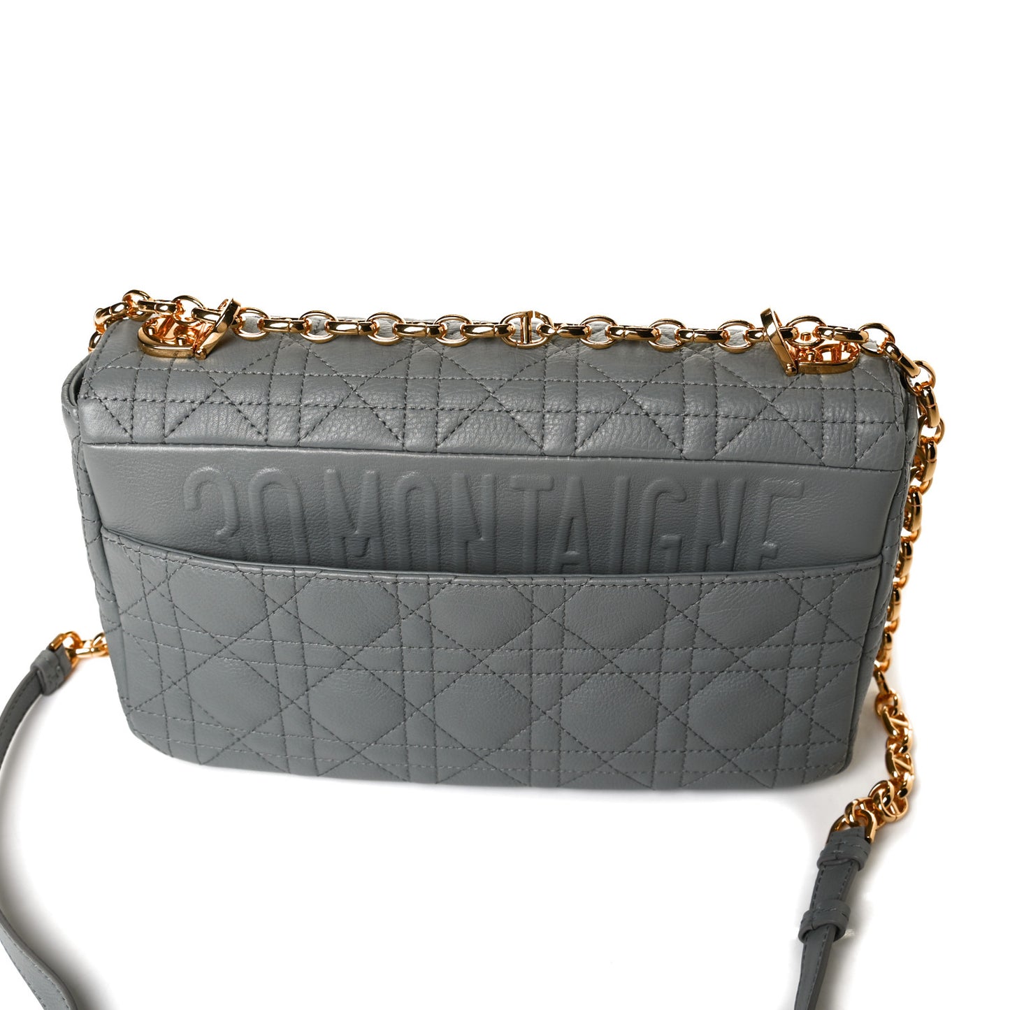 Lambskin Cannage Medium Caro Bag Grey