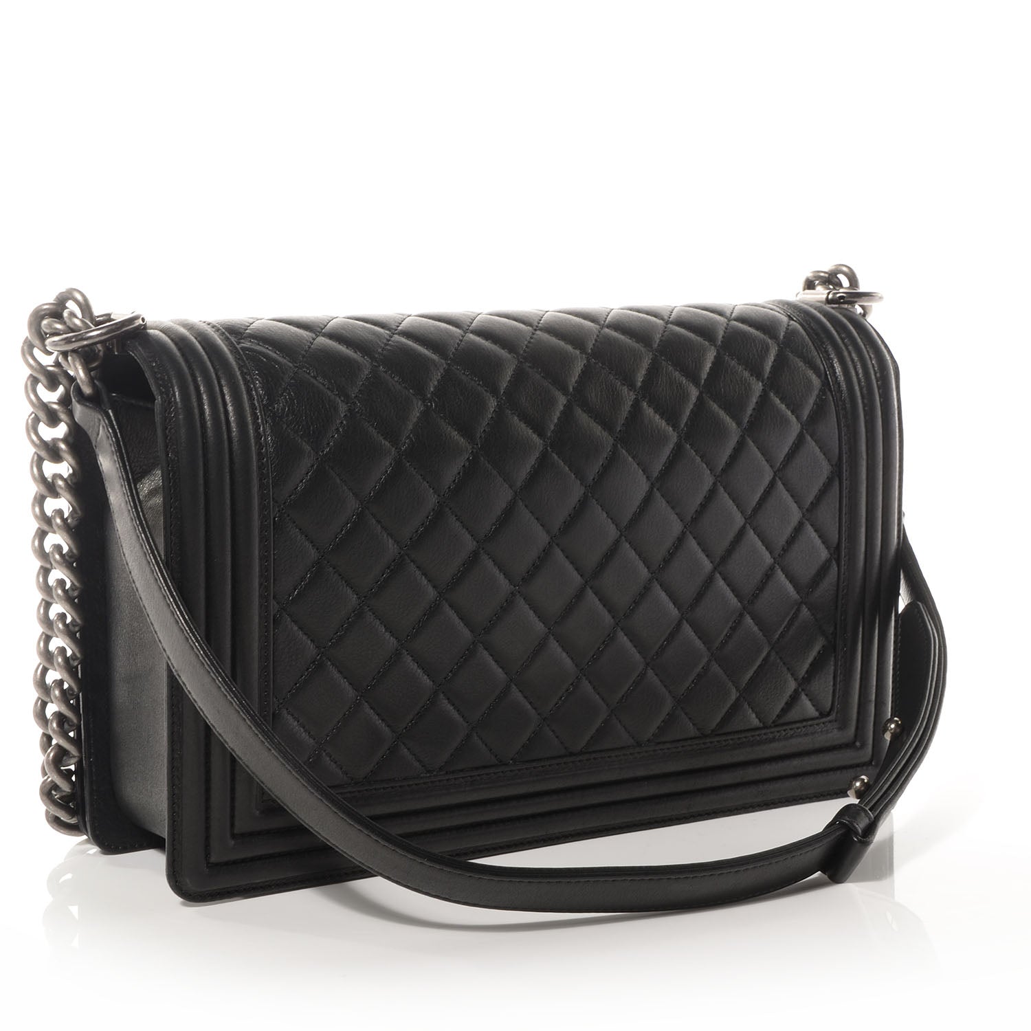 Chanel Metallic Calfskin Quilted Medium Boy Flap Black 3 of 8
