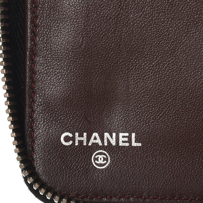 Chanel Lambskin Quilted Large Zip Around Organizer Wallet Black 6 of 9