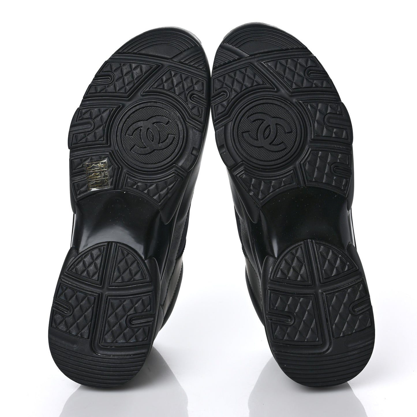 Fabric Calfskin Suede Mens CC Sneakers 44 Black