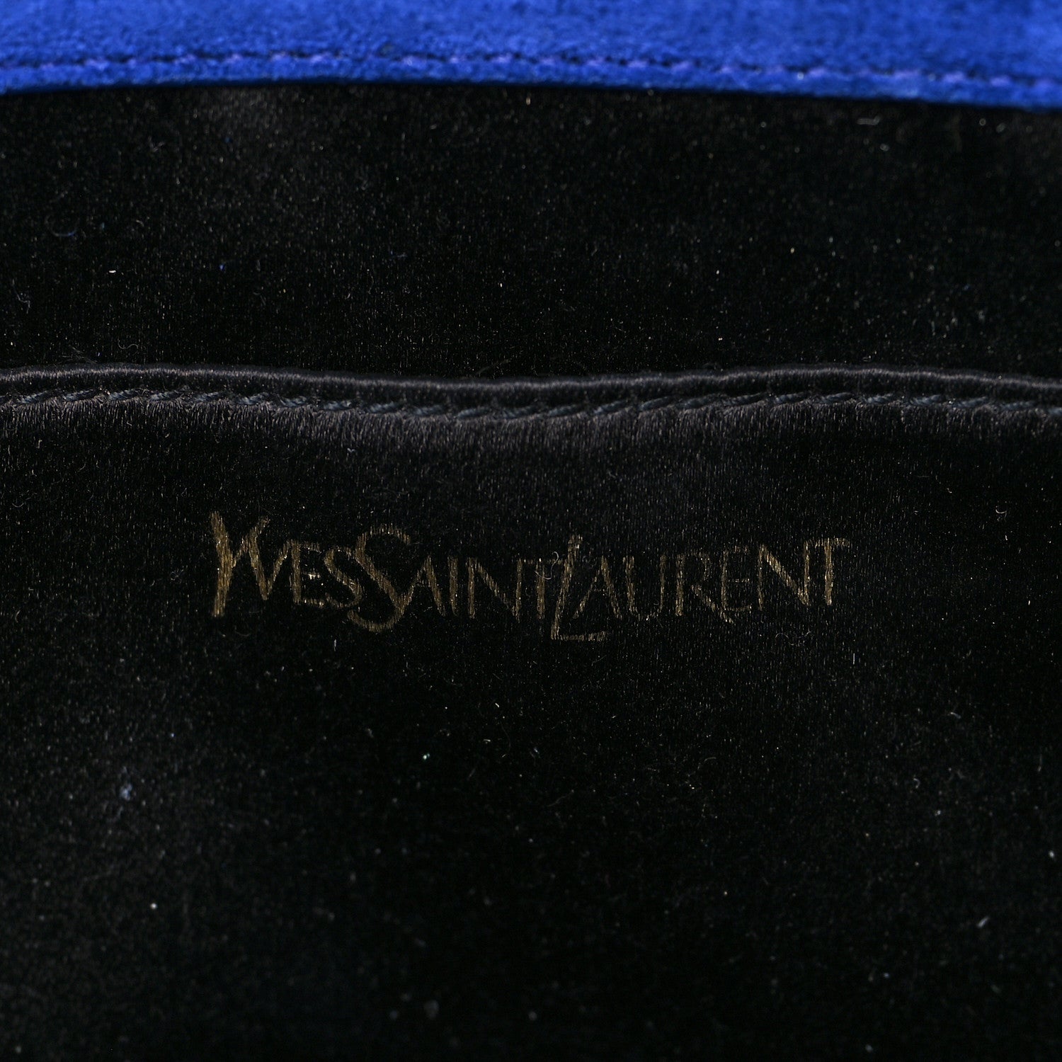 Saint Laurent Patent Calfskin Monogram Large Belle De Jour Clutch Royal Blue 6 of 7