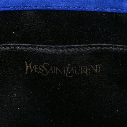 Saint Laurent Patent Calfskin Monogram Large Belle De Jour Clutch Royal Blue 6 of 7