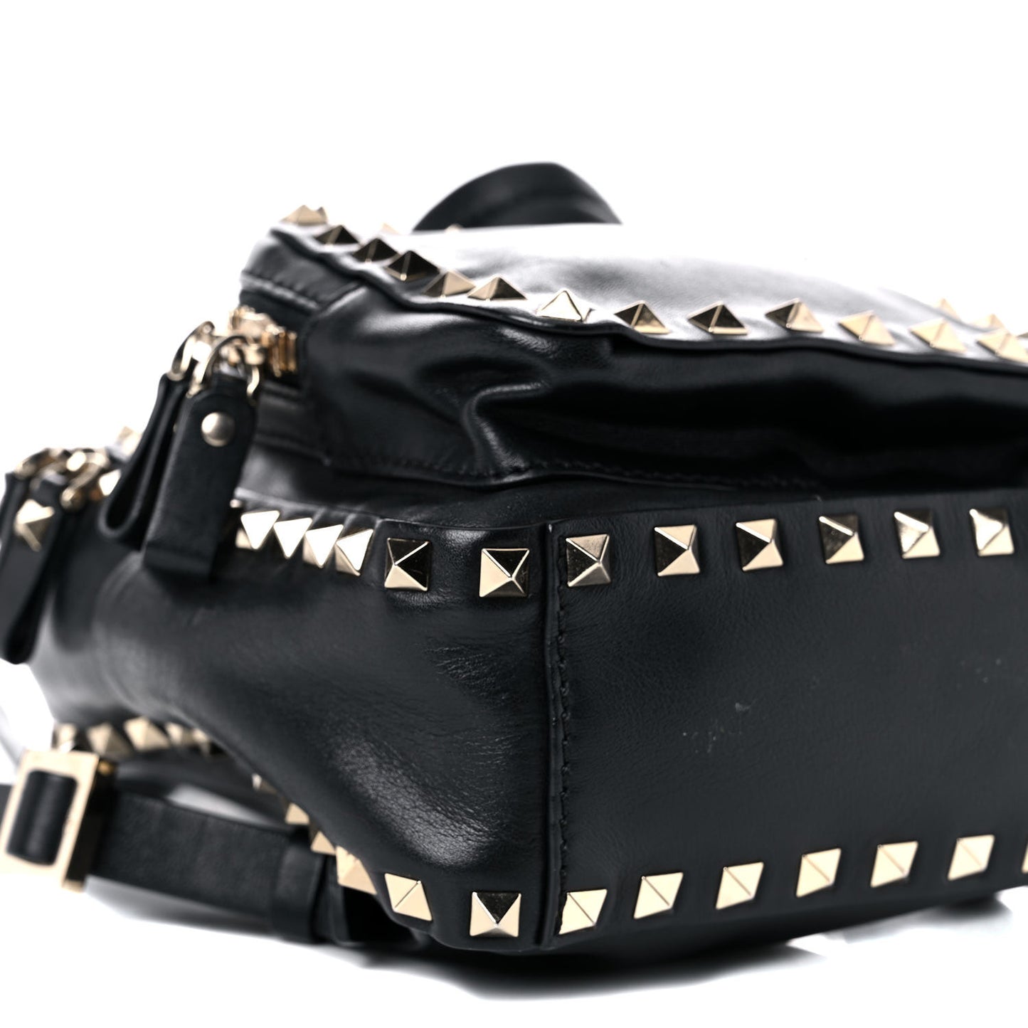 Calfskin Mini Rockstud Backpack Black