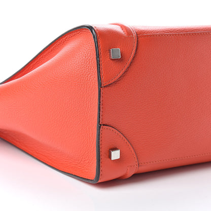 Celine Drummed Calfskin Mini Luggage Vermillion 10 of 12