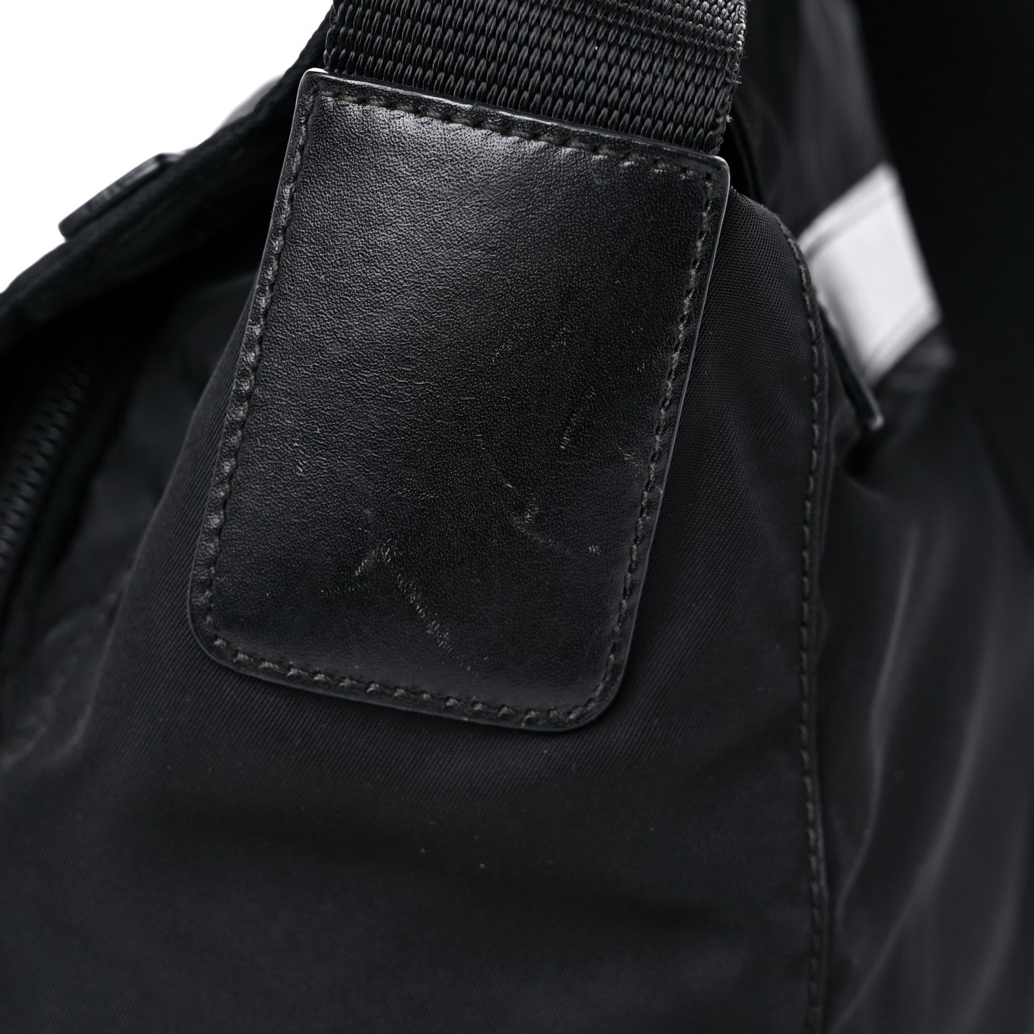 Prada Tessuto Nylon Saffiano Messenger Bag Black 16 of 17