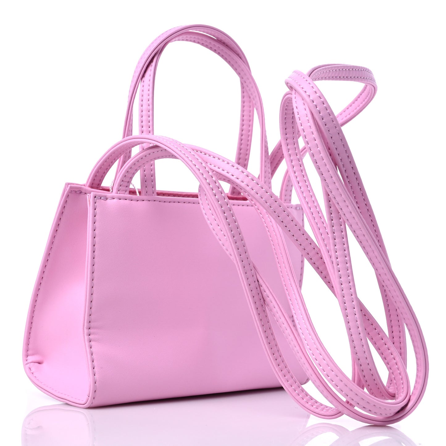 Vegan Leather Small Shopping Bag Bubblegum