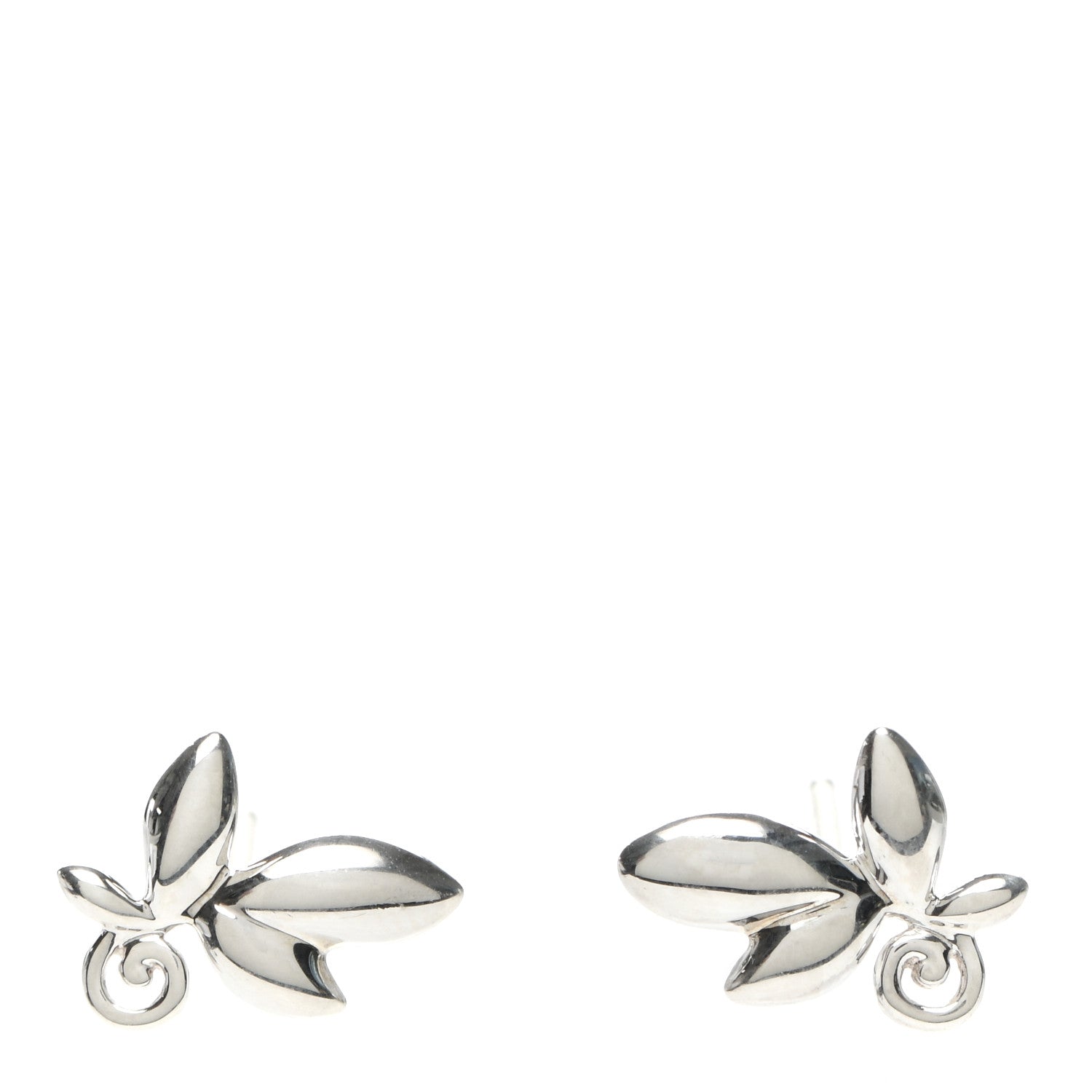 Tiffany Sterling Silver Paloma Picasso Olive Leaf Earrings 1 of 4