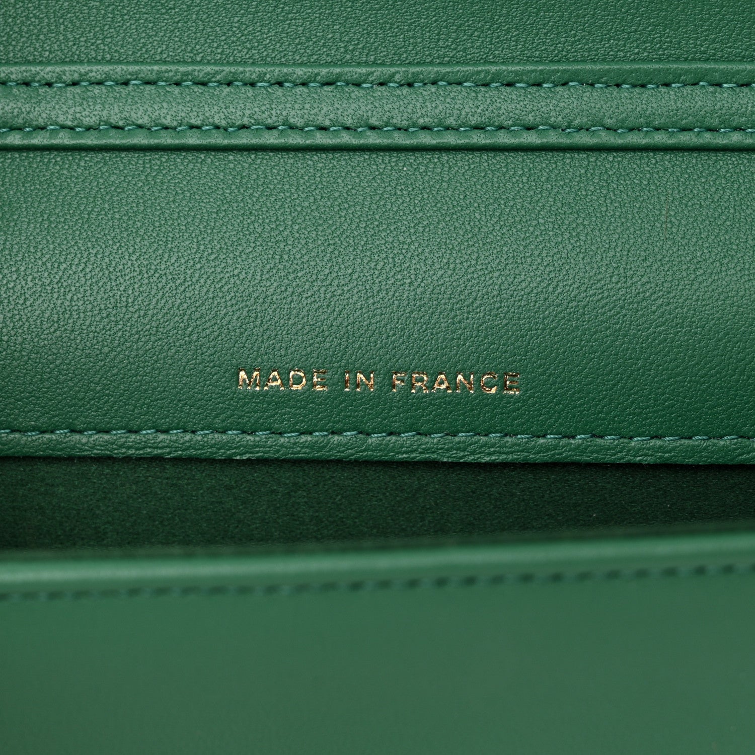 Chanel Lambskin Crystal Diamante Clutch With Chain Green 7 of 11