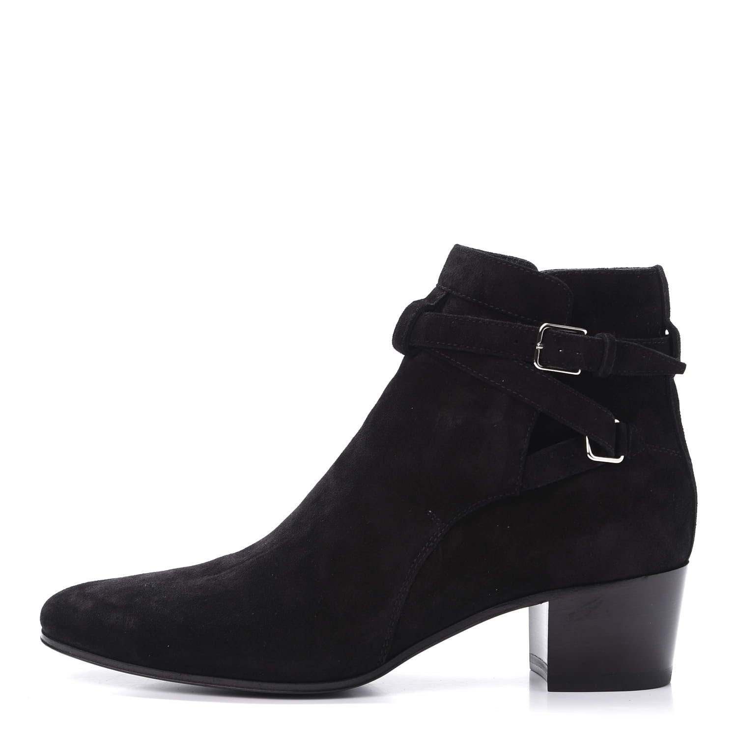 Saint Laurent Suede Jodhpur Calfskin Blake Ankle Boots 39.5 Black 1 of 9