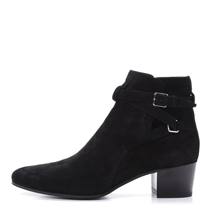 Saint Laurent Suede Jodhpur Calfskin Blake Ankle Boots 39.5 Black 1 of 9
