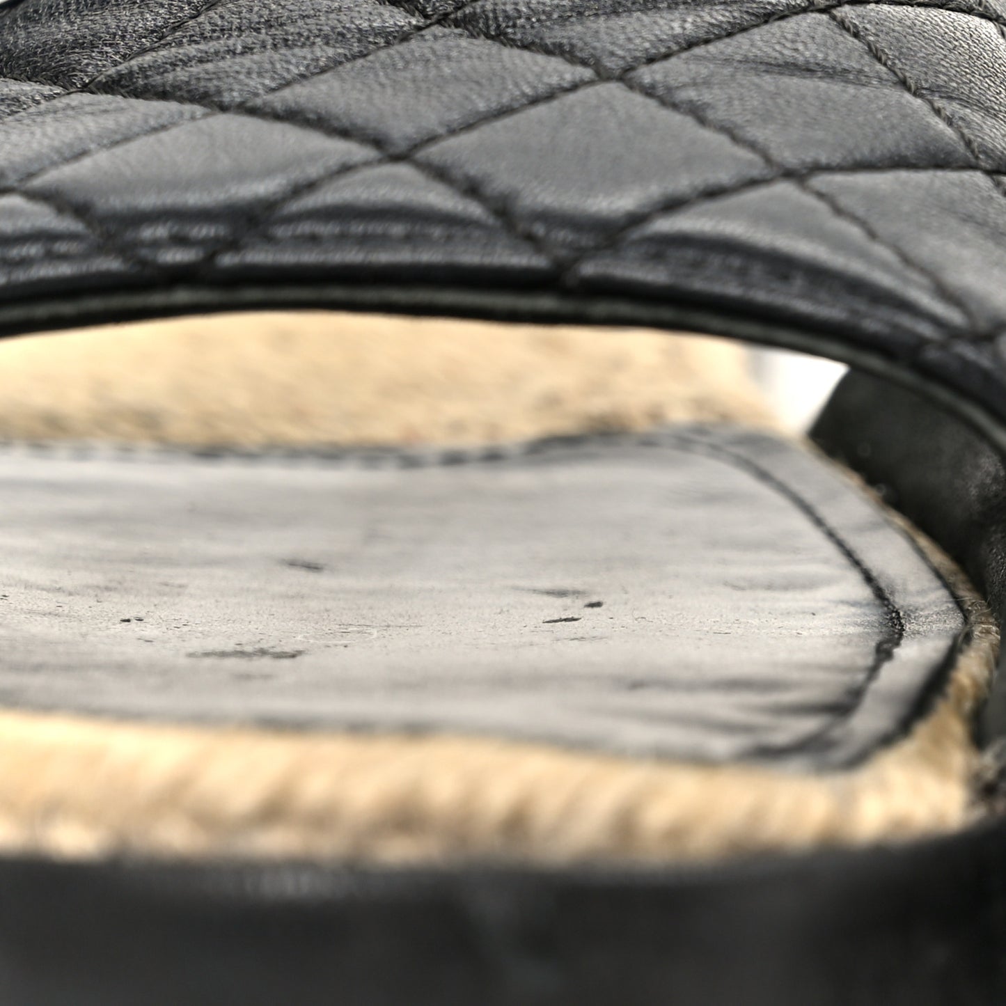 Lambskin Quilted CC Espadrille Slip On Sandals 41 Black
