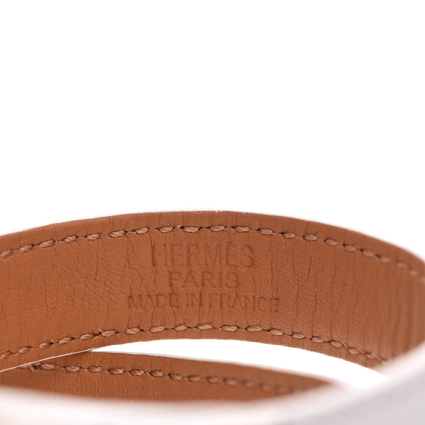 Epsom Kelly Double Tour Bracelet M Blanc White