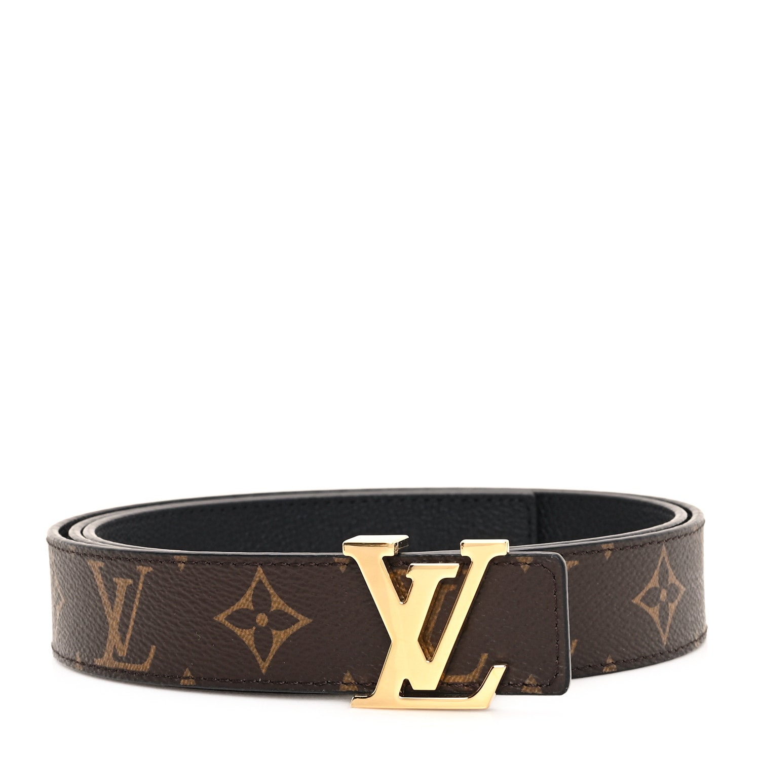 K*様 Louis Vuitton ブラックレザー ベルト 110/44 Louis Vuitton Monogram Calfskin 40mm LV Initiales Reversible