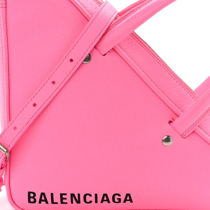 Balenciaga Shiny Day Calfskin XS Triangle Duffle Acid Pink Black 7 of 9