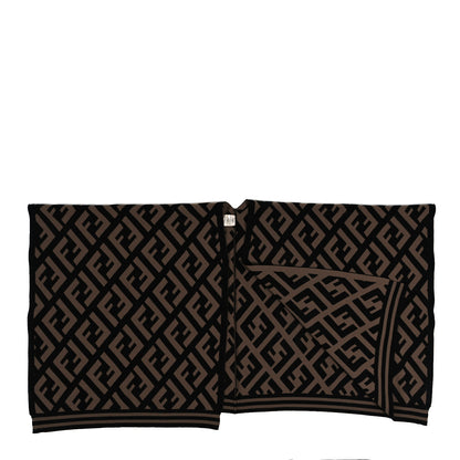 Fendi Wool Nylon FF Poncho Tobacco 2 of 3