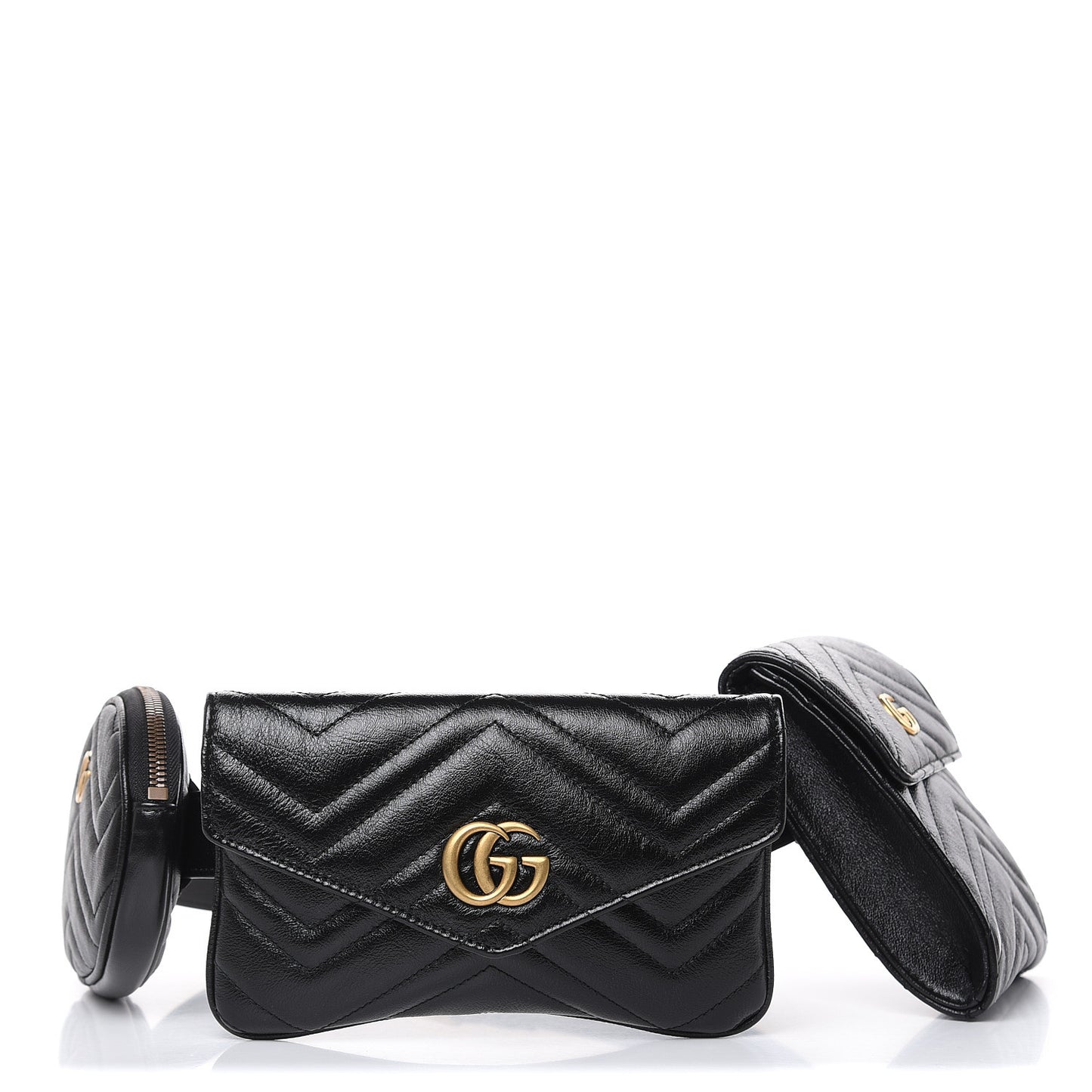 Calfskin Matelasse GG Marmont 2.0 Multi Belt Bag 85 34 Black
