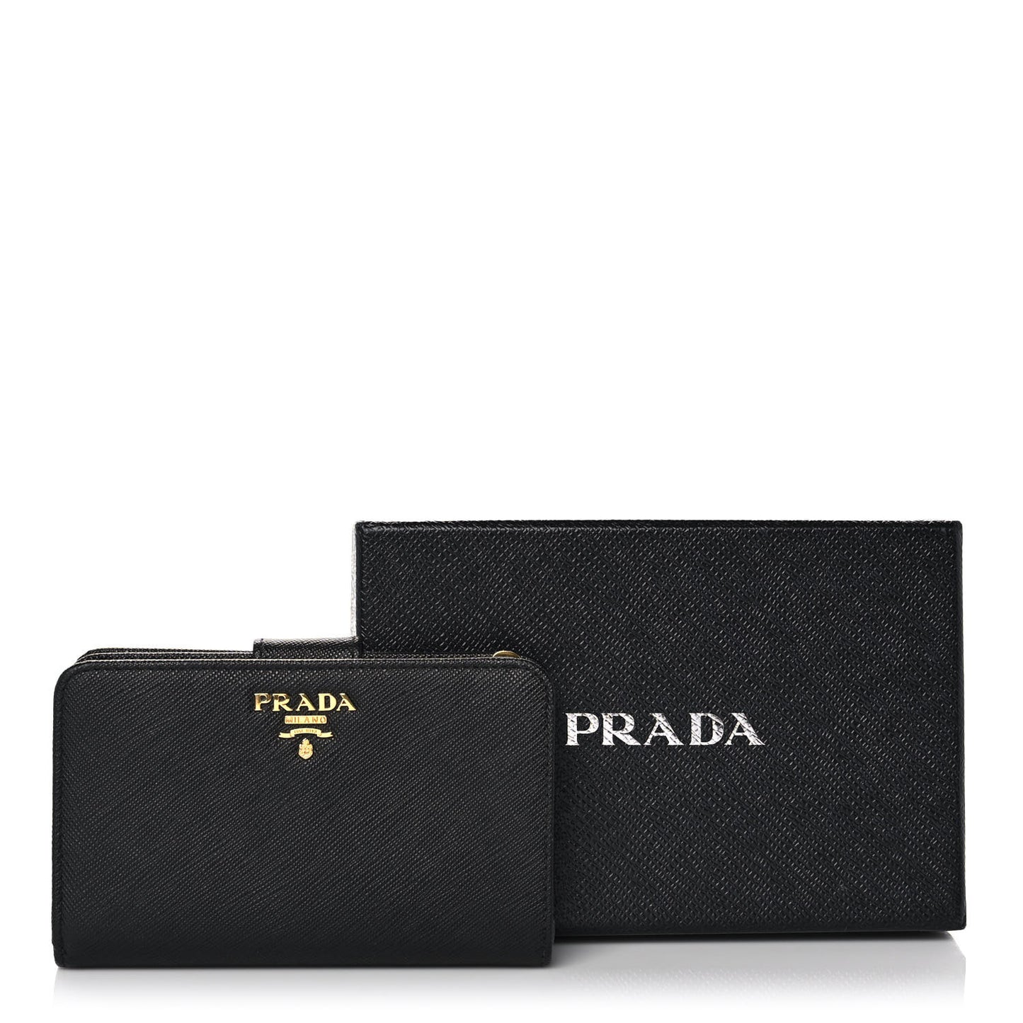 Saffiano Metal Compact Wallet Black