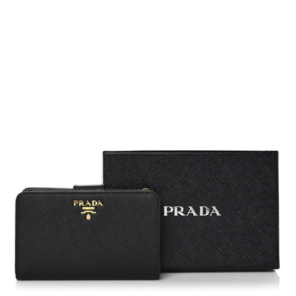 Prada Saffiano Metal Compact Wallet Black 11 of 11