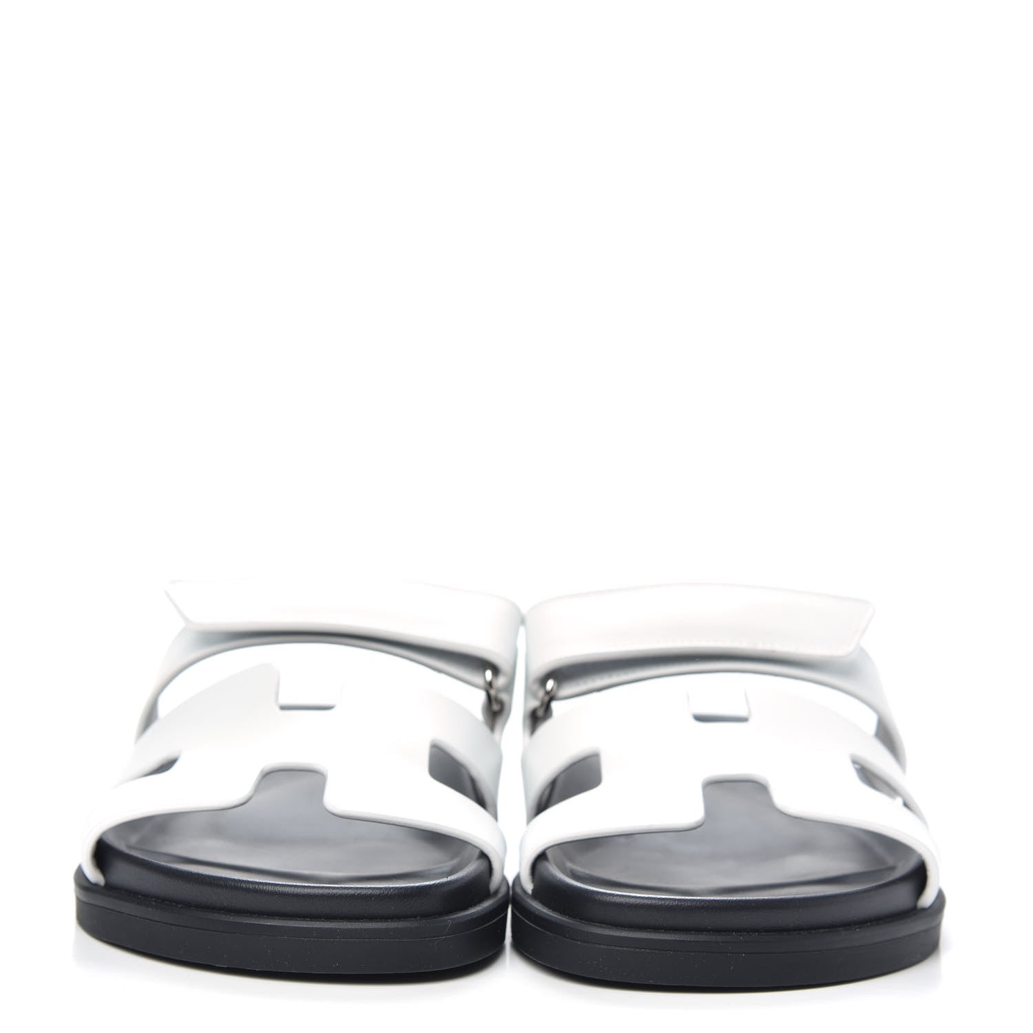 Hermes Calfskin Womens Chypre Sandals 37.5 White 2 of 9