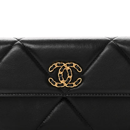 Chanel Lambskin Quilted Chanel 19 Flap Wallet Black 8 of 8