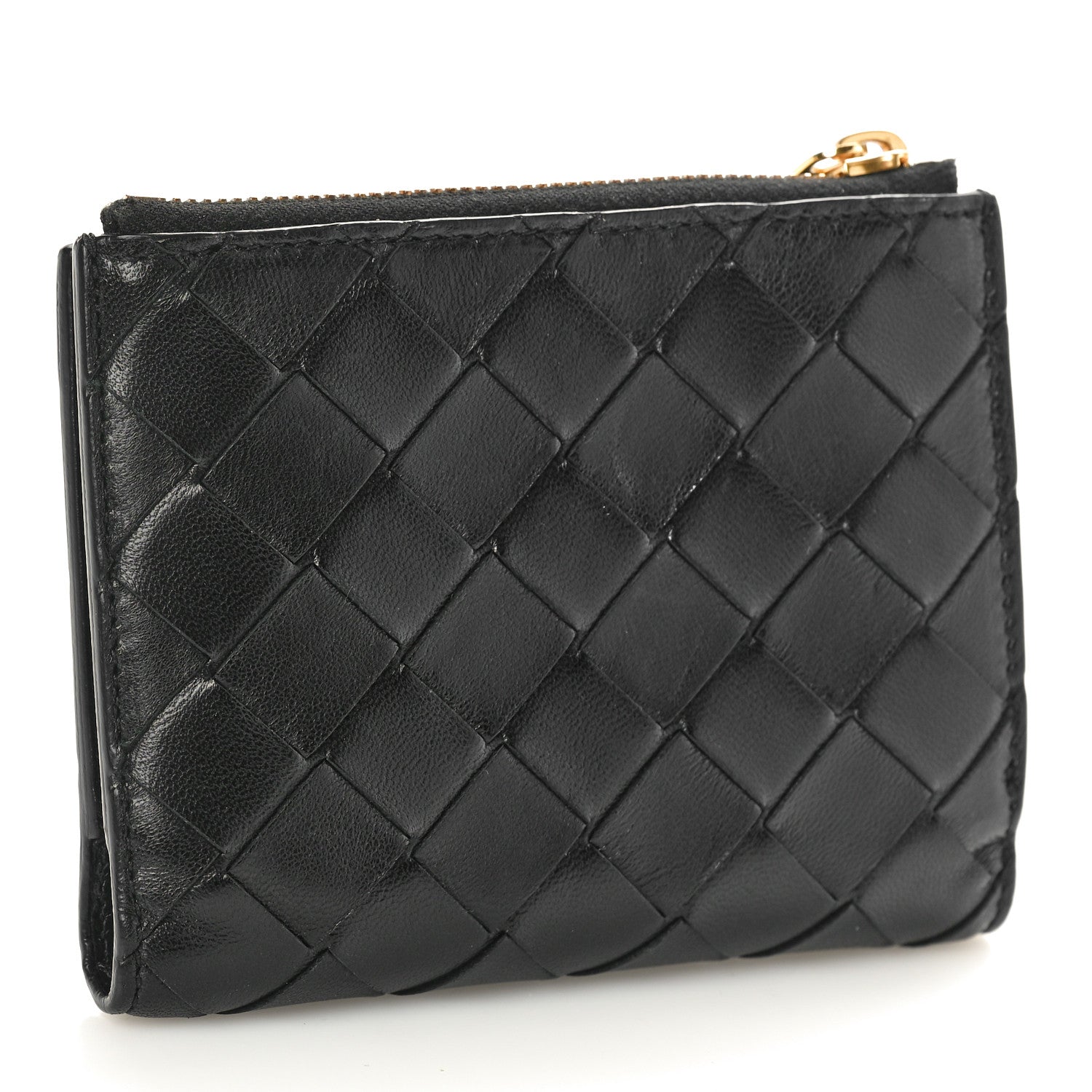Bottega Veneta Nappa Intrecciato Small Bi-Fold Zip Wallet Black 3 of 8