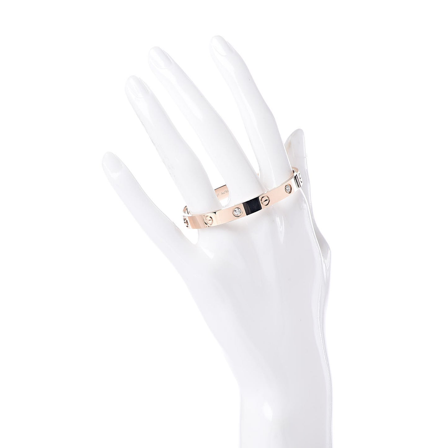 18K Pink Gold 4 Diamond LOVE Bracelet 16