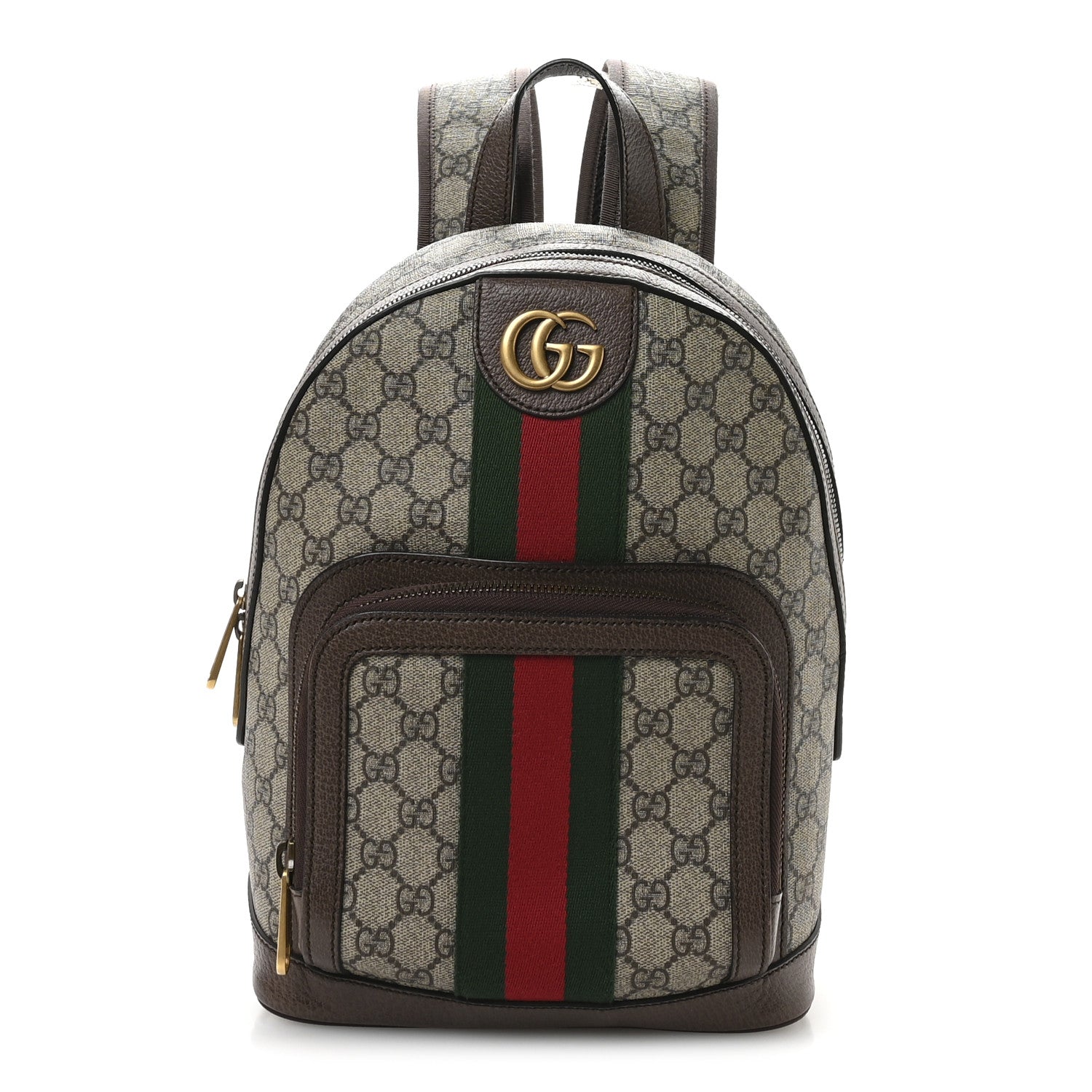 Gucci GG Supreme Monogram Calfskin Web Small Ophidia Day Backpack Beige Ebony New Acero 1 of 10
