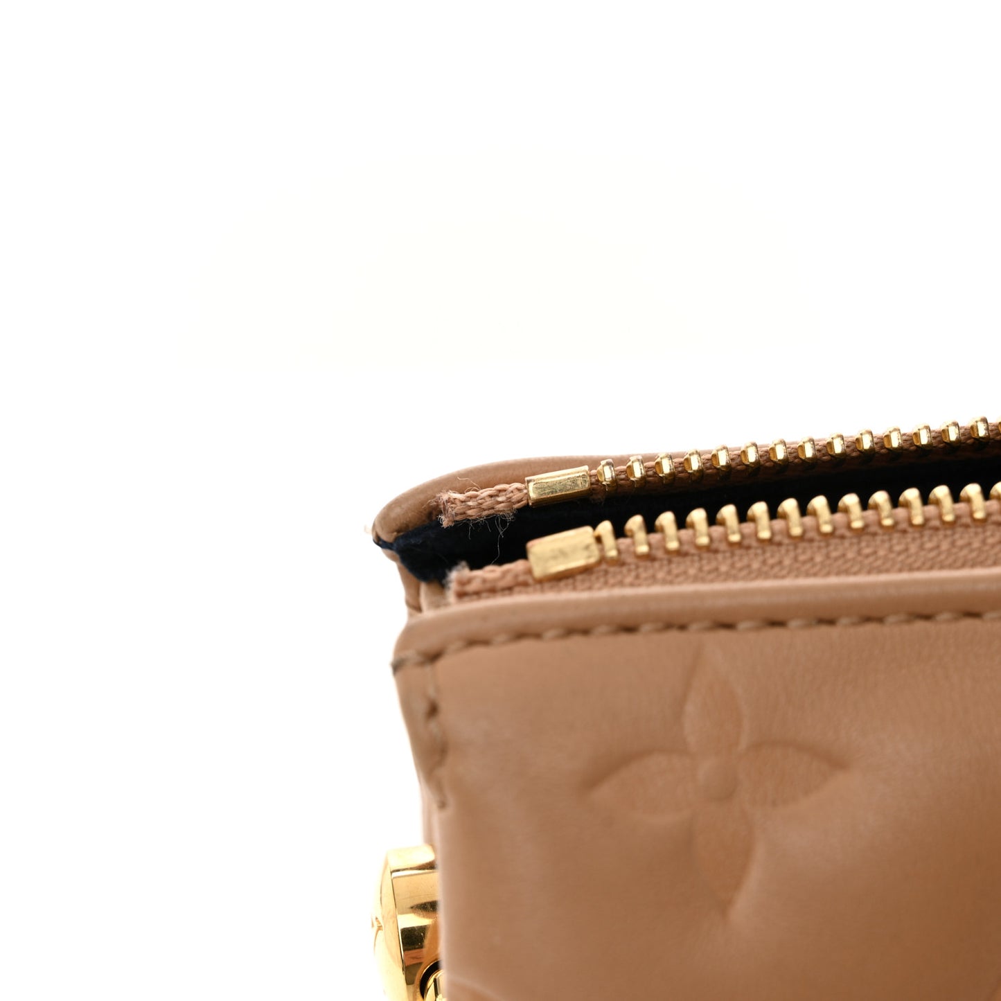 Lambskin Embossed Monogram Coussin PM Camel