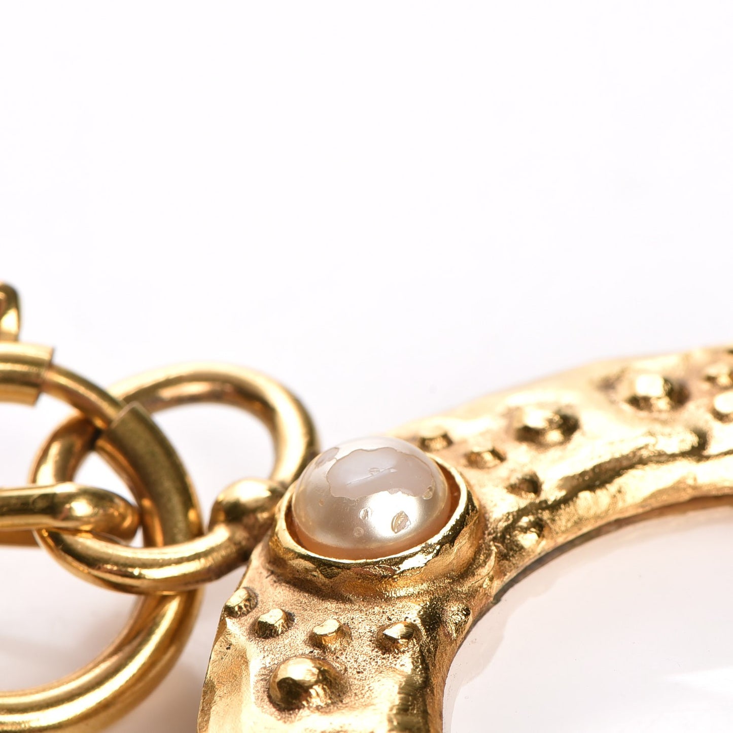Pearl Loupe Magnifying Glass Necklace Gold